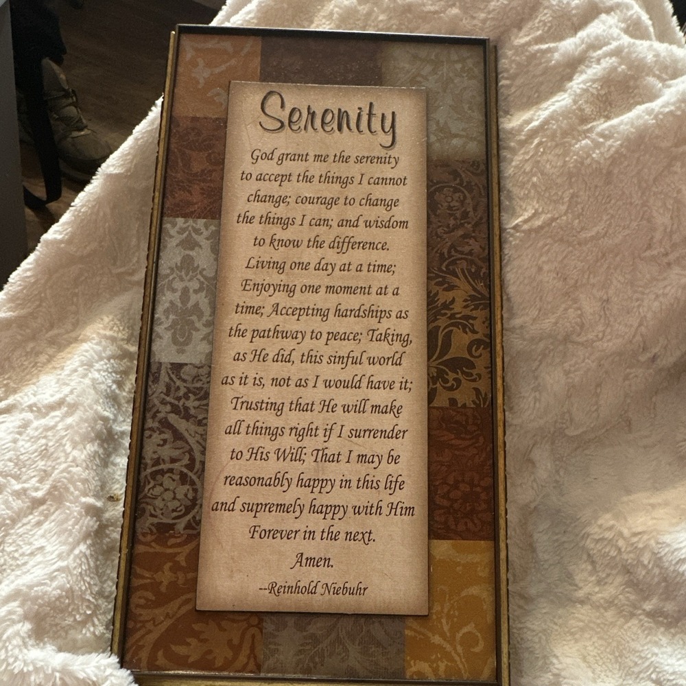 Interiors by Design Framed Serenity Prayer Inspirational Print Reinhold Niebuhr